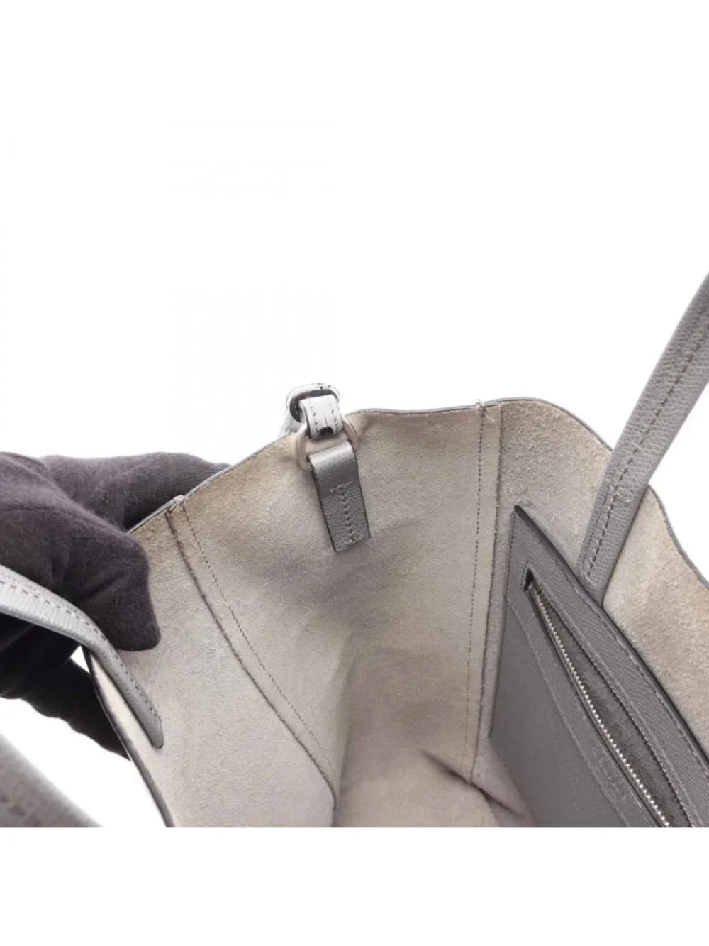 Celine Handbag Vertical Cover Small 2-Way Gray Leather